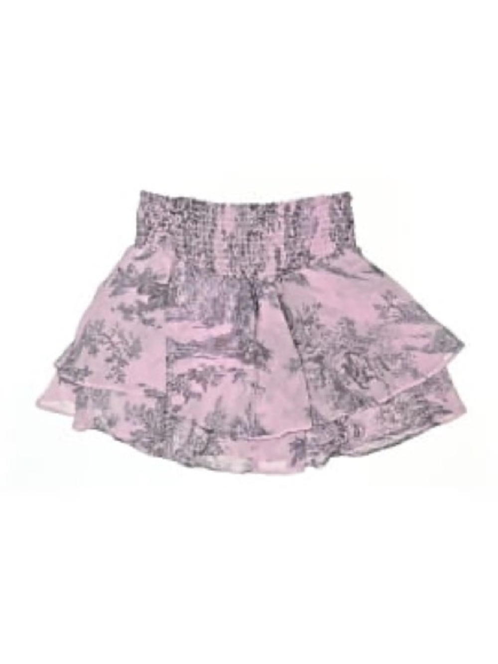 💜 Urban Outfitters Ciara Lilac Toile Ruffle Mini Skirt Y2K Fairycore Coquette - Picture 2 of 10